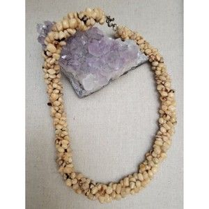 VTG Artisan Rare Tiger Coral Twist Necklace Earth Tones Choker Natural Shape 16"